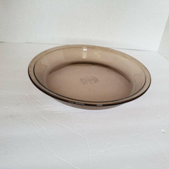 VINTAGE PYREX 9" amber #209 Brown D- 32 Pie Plate/Pan Ovenware USA - Picture 8 of 12